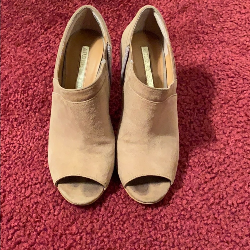 Audrey Brooke open toe heels